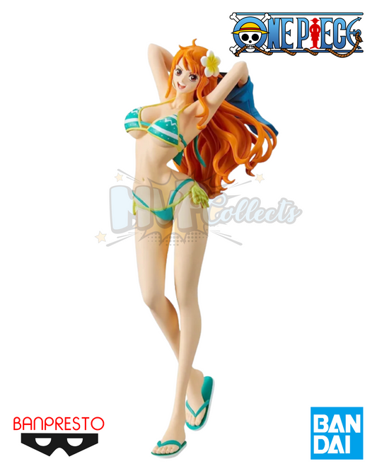 BANPRESTO ONE PIECE GRANDLINE GIRLS ON VACATION NAMI VER. A FIGURE (BLUE)