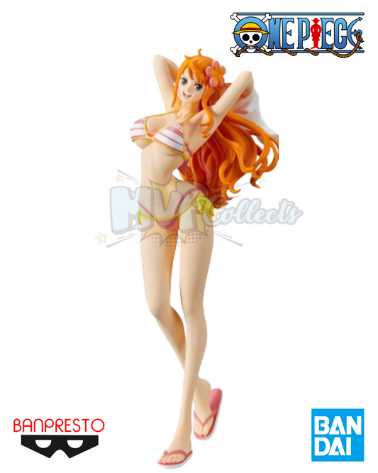 BANPRESTO ONE PIECE GRANDLINE GIRLS ON VACATION NAMI VER. B FIGURE (WHITE)